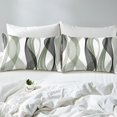 thumbnail image 4 of Erosebridal Minimalst Sheet Set Queen for Adult, Abstract Ombre Bedding Sets Queen Size, Stripes Decor 4-Piece, 4 of 7