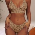 thumbnail image 1 of 2 SETS Leopard Print Spaghetti Strap Lingerie Set - Includes Bra & Cheeky Panty In Brown And Nude. Women's Intimate Apparel, 1 of 10