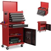 unbranded Rolling Tool Chest, 5 Drawers Tool Storage Cabinet with Universal Lockable Wheels, Detachable Top Toolbox, Lock Bar, Protective Liner, Heavy Duty Metal Tool Cart, Tool Box for