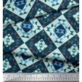 thumbnail image 2 of Soimoi Green Velvet Fabric Check & Geometric Print Fabric by the Yard 58 Inch Wide, 2 of 5