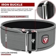 thumbnail image 2 of RDX Weight Lifting Belt 4 Adjustable Back Lumbar Support Bodybuilding, Powerlifting Functional Strength Training Core Exercise Fitness Workout Squats Deadlifts, Home Gym Equipment, 2 of 8
