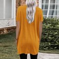 thumbnail image 4 of Ketyyh-chn99 Chemises pour Femmes Blouse Ample Confortable Femme Adulte Col Rond Manches Courtes Hauts T-Shirt Imprimés Blouse Ample Jaune,TG, 4 of 5