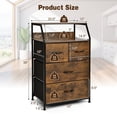thumbnail image 2 of Gymax Commode 2 Pcs à 4 Tiroirs, Haute et Grand, Unité d'Organisation de Rangement avec Dessus en Bois, Bacs en Tissu, 2 of 10