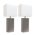 thumbnail image 1 of Elegant Designs 2 Pack Modern Leather Table Lamps with White Fabric Shades, 1 of 4