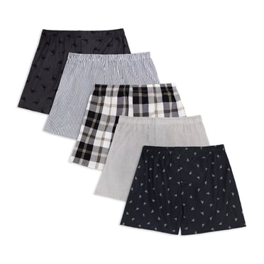 Fruit of the Loom Men's Prints & Stripes Boxer Shorts, 5-Pack