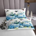 thumbnail image 4 of YST Girls Hydrangea Flower Queen Quilt Set Hummingbird Butterfly Bedspread Set,Blue Floral Coverlet Set Green Leaf Bedspreads & Coverlets Spring Blossoms Bedroom Decor,Lightweight 3 Piece, 4 of 4