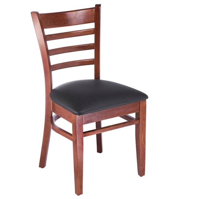 Chaise d'Appoint en Chêne Moyen avec Assise Noire (Lot de 2)