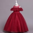 thumbnail image 4 of EGNMCR Robes de Soirée pour Femmes, Robes Formelles pour Femmes, Robes de Cocktail pour Femmes Robe Sans Manches à Col Rond Robe pour Enfants Robe Sans Manches pour Filles Robe Princesse à Épaules Robe Fleurie en Tulle à Pois Robe pour Fille, 4 of 9