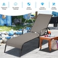 thumbnail image 4 of Topbuy Outdoor Chaise Lounge Chair Adjustable Reclining Bed with Backrest& Armrest Brown, 4 of 8