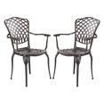 thumbnail image 1 of Kinger Home Chaises de Patio Extérieures en Aluminium Moulé en 2 Pièces, Chaises de Patio, Sièges de Patio, Chaises pour l'Extérieur, Design Tissé, Résistant à la Rouille - Bronze, 1 of 6