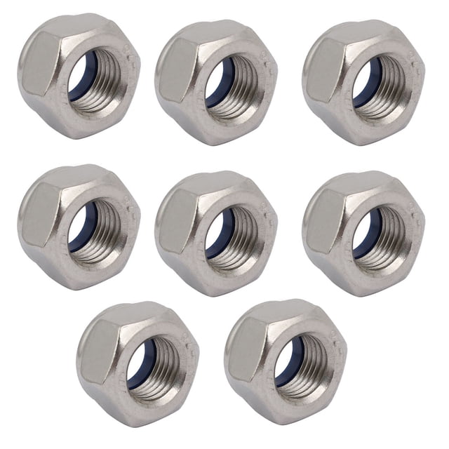 Unique Bargains 8pcs M14 x 1.5mm Pitch Metric Fine Thread 304 Stainless Steel Hex Lock Nuts