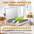 thumbnail image 2 of 60 Quart Stainless Steel Drop-in Ice Chest – Commercial Ice Cooler with Hinged Cover, Drain-Pipe Set Included – Ideal for Outdoor Kitchen, Patio Ice Bar, Cold Wine Beer, BBQs, Parties, 2 of 7