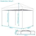 thumbnail image 3 of Sunnydaze Standard Pop Up Canopy with Carry Bag - 12' x 12' - Gray, 3 of 8