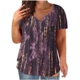 thumbnail image 2 of TIMIFIS Women's Plus Size Tunic Tops Summerhort Sleeve V Neck Blouses Ruffle Flowy Button Up T Shirts, 2 of 6