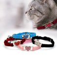thumbnail image 2 of Miangastore 1pc Adjustable Cat Heart Collar Cat Neck Chain with Rhinestone Decor and Bell for Cat Kitten Pet (Red), 2 of 8