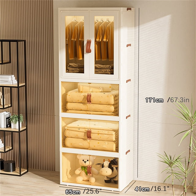 Garde-robe Pliable Simple Armoire Portable Armoire à Vêtements Chambre Chambre de Bébé Armoire Installation Rapide Gratuite Commode Armoire de Rangement