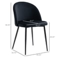 thumbnail image 3 of HOMCOM Dining Chairs Set of 2, Mid-Back Velvet-touch Upholstery Side Chair, 3 of 10