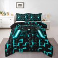 thumbnail image 2 of YST Kids Bedding Sets for Boys Room Decor, Blue Gamepad Pattern, Twin, Black Reversible, 2 of 7