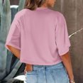 thumbnail image 4 of Plebaso Womens Cropped T-Shirts Short Sleeve Round Neck Tshirts Solid Color Casual Loose Basic Tops Tees, 4 of 6