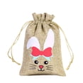 thumbnail image 2 of Fridja Christmas Decorations Easter Gift Bag Bunny Eggs Elementss Children's Easter Linen Drawstring Candy Bag, 2 of 6