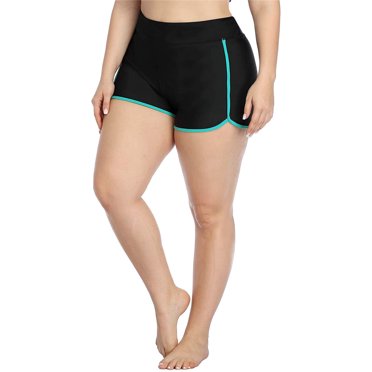 Women's Plus Size Swim Shorts Swim Bottom Solid Beach Swim Board Shorts