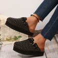 thumbnail image 4 of Dakaela Women's Suede Clogs Cork Footbed Sandals Comfort Platform Mules Rhinestone Slip on Slippers, 4 of 7