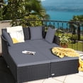thumbnail image 1 of Costway Lit de Jour en Rotin pour Patio Extérieur avec Coussins et Oreillers, Mobilier de Sofa, 1 of 10