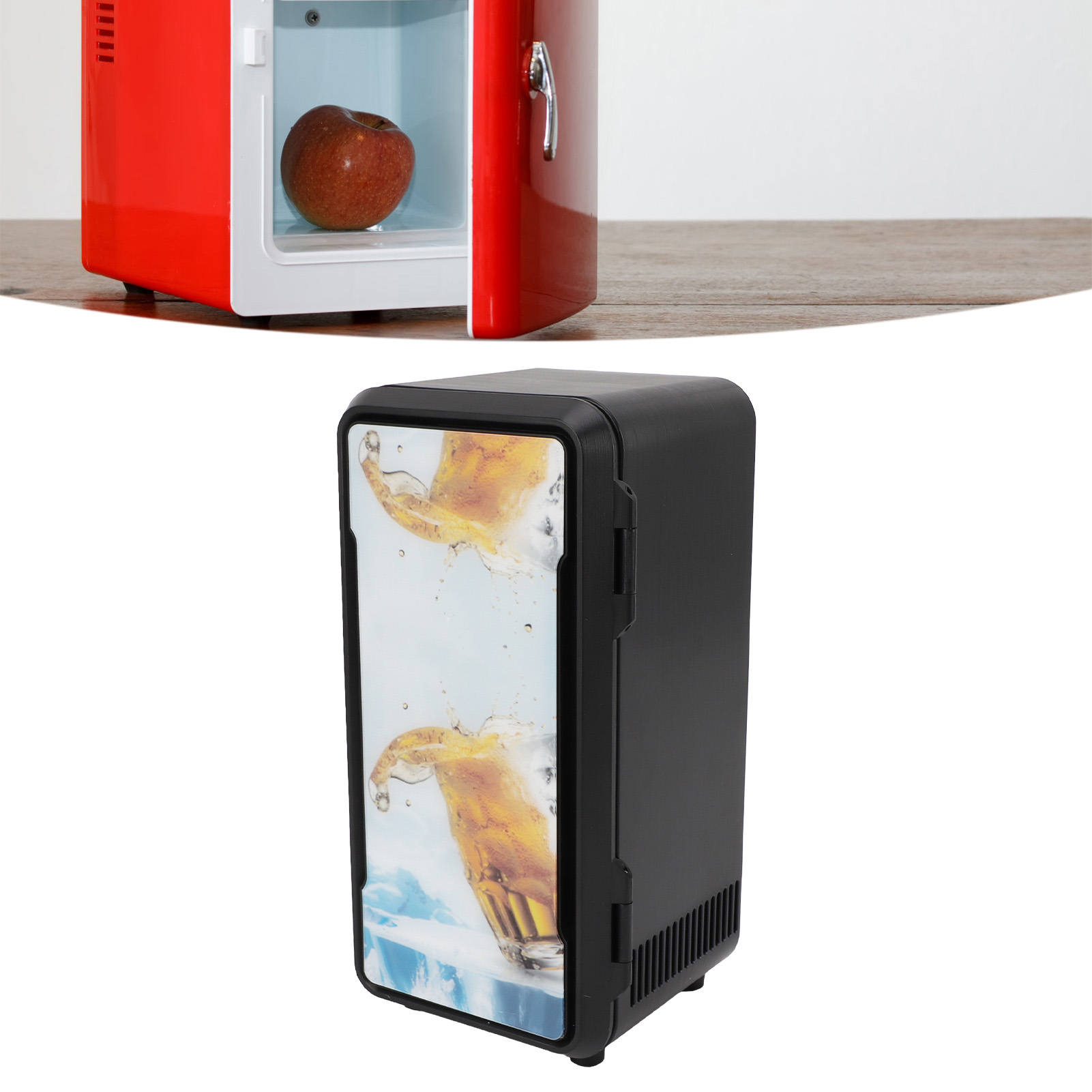 Portable Mini Fridge, ABS Aluminum Alloy Skincare Fridge Cooling and Heating 9V2A 5V1A  for Dormitory