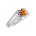 thumbnail image 3 of RYLOS Mens Rings 14K White Gold Classic Design 7X5MM Oval Gemstone & Diamond  Tiger Eye November Birthstone Ring Size 13, 3 of 6
