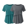 thumbnail image 1 of Chemises à Manches Courtes pour Femmes Enceintes Femmes Allaitement Couleur Unie Col Rond Manches Courtes Col Rond Blouse d'Allaitement Blouses à Manches Courtes pour Femmes Hauts à Manches Courtes pour Femmes, 1 of 9