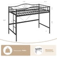 thumbnail image 3 of BeesClover Twin Size Metal Loft Bed with Ladder and Full Safety Guardrail, Heavy Duty Frame, 400 lbs Capacity, Space-Saving Design, Noise-Free, No Box Spring Required, Easy Assembly, 3 of 8