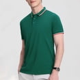 thumbnail image 1 of Styesk T Shirts for Man Solid-Color Casual Button Short Sleeve Turndown Collar Blouse Shirt, 1 of 5