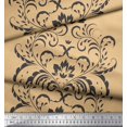 thumbnail image 2 of Soimoi Poly Georgette Fabric Ogee Damask Print Fabric by Yard 42 Inch Wide, 2 of 5