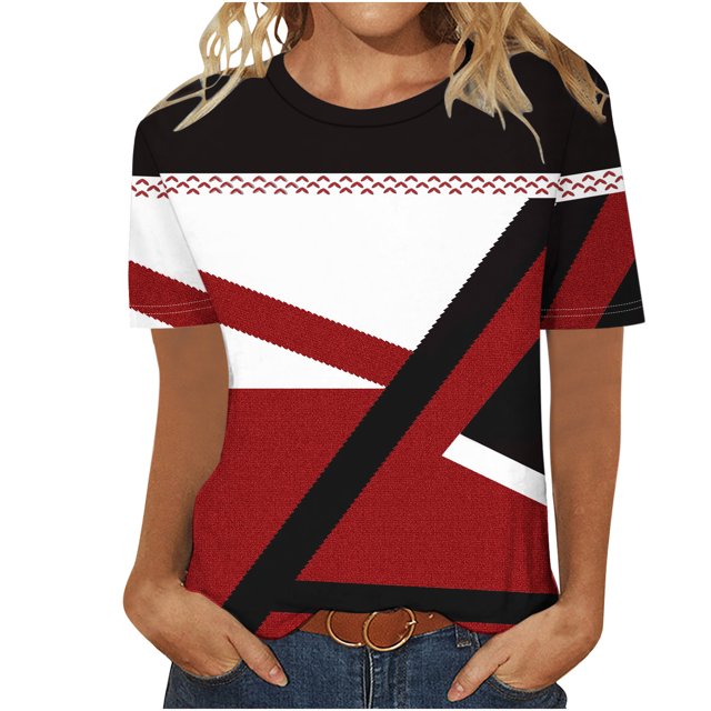 Birdeem T-Shirts à Imprimé Mode pour Femmes Manches Courtes Blouse Ample Col Rond T-Shirt Hauts