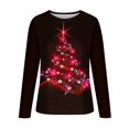 thumbnail image 4 of Jienlioq T-Shirts de Noël Grande Taille Mode pour Femmes à Col Rond à Manches Longues Imprimé Décontracté T-Shirt Blouse Hauts, 4 of 5