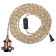 thumbnail image 1 of Unique Bargains 15.4Ft Pendant Light Cord Kit, Plug in E26 Socket Hanging Light with Switch Industrial Vintage Twisted Rope, Red Copper, 1 of 7