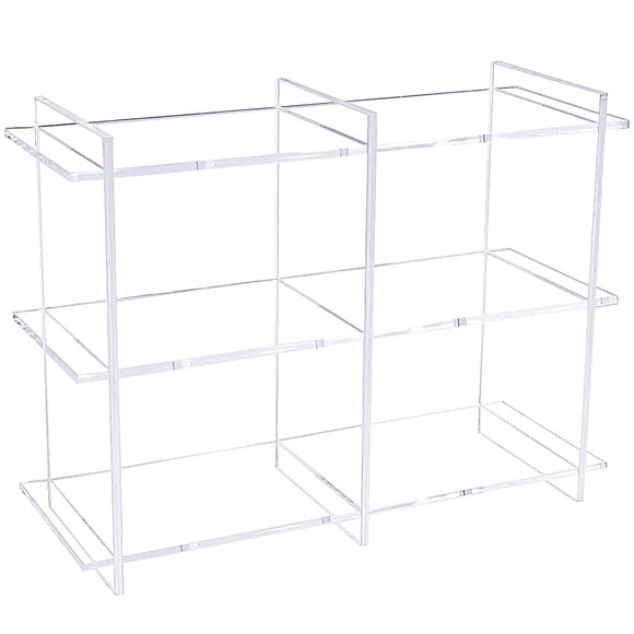 Sumerflos Étagère de Table en Acrylique à 3 Niveaux, Présentoir Moderne Transparent, Étagères de Rangement Robustes pour Jouets, Maquillage, Parfum, Épices
