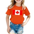 thumbnail image 4 of T-shirt à Manches Courtes pour Filles de la Fête du Canada, Col Rond d'Été, Coupe Décontractée, Chandails de Base, 4 of 4