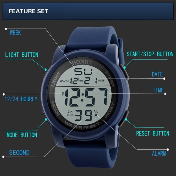 Rinsvye Wrist Watch Digital Men Digital Analog Watch Men Analog Sport Men's Watch Wristwatch Womens Work Watches for Men Men's Wrist Watches for Men