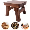 thumbnail image 5 of Small Wooden Step Stool For Kids, Non-Slip Square Seat For Kitchen, Bathroom (Dark Coffee), 5 of 5