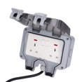 thumbnail image 1 of Prise Extérieure, Boîtier de Prise d'Alimentation 250V 13A IP66 avec Protection, Couvercle Verrouillable et Rallonge pour Jardins, Garages, Toilettes, 1 of 8