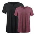 thumbnail image 3 of tarylea 2PC Womens Plus Size Short Sleeve Shirts Solid Color T Shirts Round Neck Plain Basic Tees, 3 of 3