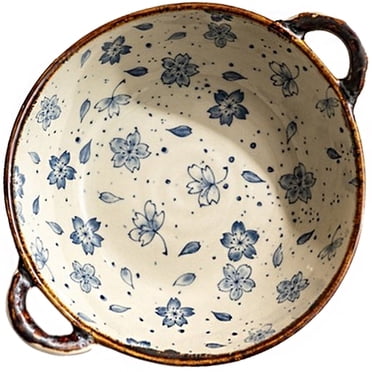 Grand Bol de Service 24 Oz Plat à Pâtes Profond Bol à Salade en Céramique, Irrégulier