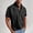Black, variant on Men's Short Sleeve Button Down Shirt, Casual Loose Fit Breathable Polyester Shirt for Men, Short Sleeve Button Up with Pocket