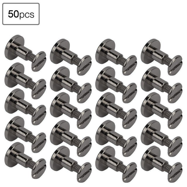 Rivet Flat Head Rivet Binding Rivet Rivet Kit 50 Set 8mm Pure Copper Flat Head Rivets Leather Strap Screws Kit For Notebook Binding
