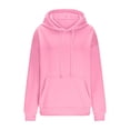 thumbnail image 4 of Plus Size Hoodies for Womens Drawstring Adjustable Pullover Blouses with Kangaroo Pocket Relaxed Fit Sweaters Comfort Casual Hooded Sweater Fall Winter Fleece Tops, 4 of 6