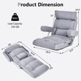 thumbnail image 3 of Costway Sofa Paresseux Réglable avec Dossier Réglable en Continu et Appui-Tête/appui-Lombaire/siège à 6 Positions Gris, 3 of 8