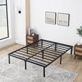 thumbnail image 1 of Mainstays Queen 14" Heavy Duty Steel Slat Platform Bed Frame with Storage Space Under Frame, No Box Spring Required, Black, 1 of 12