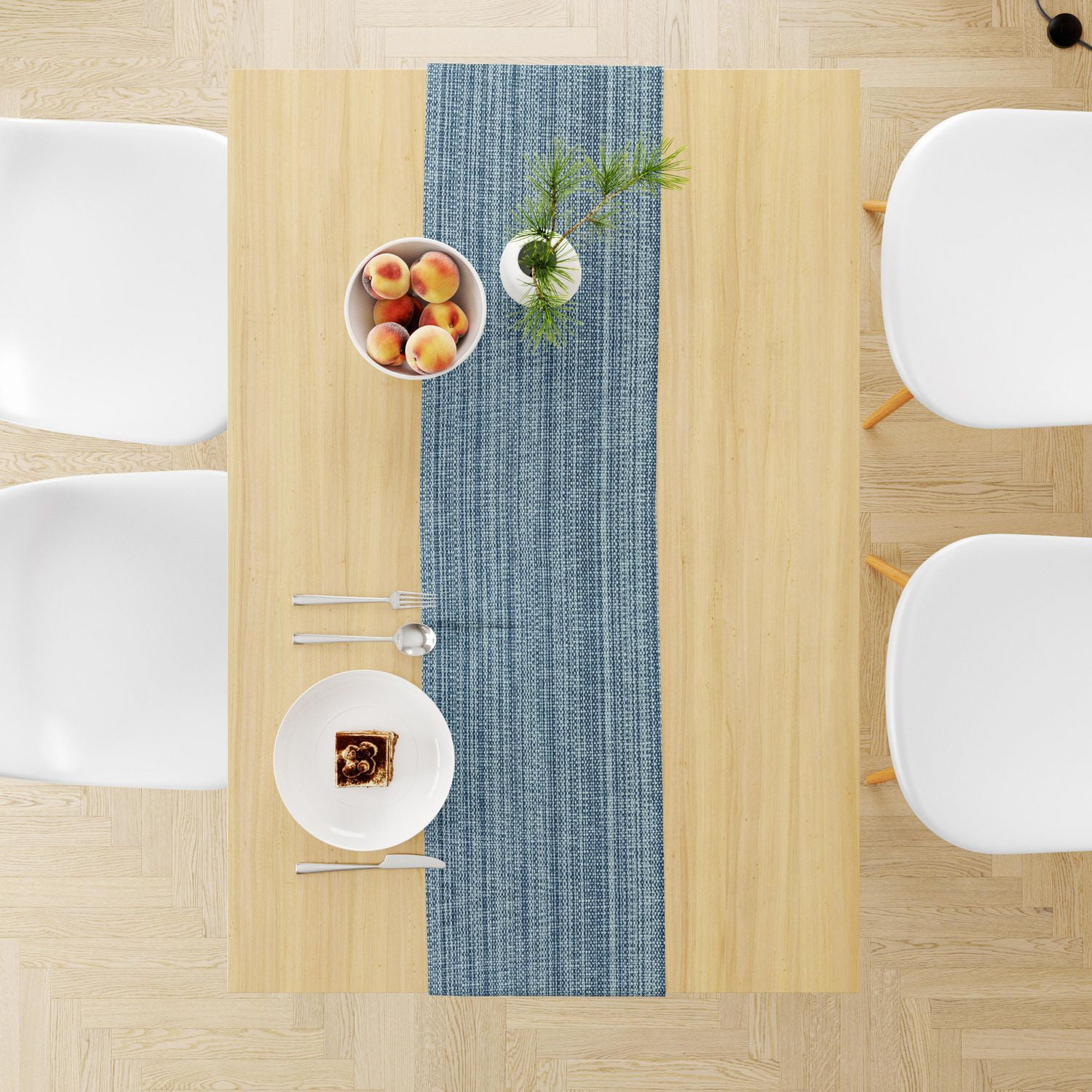 Chemin de table en coton classique décontracté Fabstyles, chemin de table tissé lavable pour salle à manger, cuisine, café et table de patio