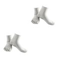 thumbnail image 4 of relayinert Soft Five Toe Socks Stretchable Cotton High Crew Socks Athletic Solid Socks Grey 2Set, 4 of 6